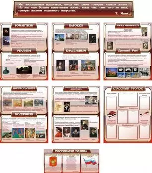 Комплект стендов для оформления кабинета искусств