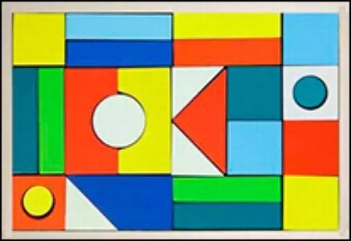 Конструктор деревянный окрашенный "Городок", 26 деталей. Для детей 2-3 лет