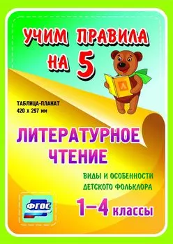 Литературное чтение. Виды и особенности детского фольклора. 1-4 классы: Таблица-плакат 420х297