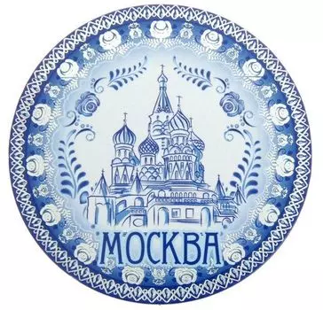 Магнит под гжель "Москва"