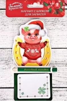 Магнит с блоком для записей "Удачи!", 20 листов