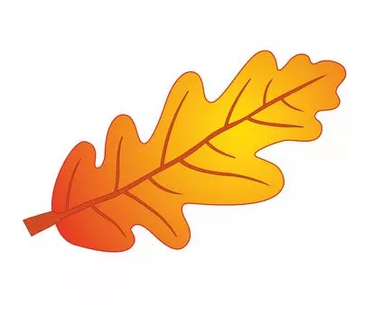 Мини-плакат вырубной "Лист дуба красный": 166х61 мм