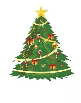 Мини-плакат вырубной "Новогодняя елочка": 85х105 мм