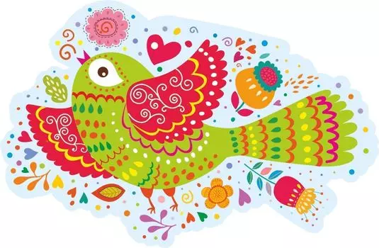 Мини-плакат вырубной "Птичка": 140х216 мм