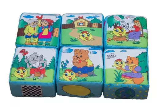 Набор кубиков "Колобок": 6 кубиков (7*7*4,5 см)