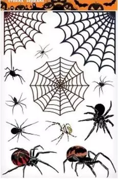 Набор наклеек для украшения "Пауки"