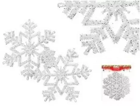 Набор пластиковых украшений "Снежиинки"