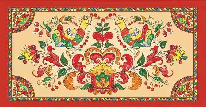 Открытка-конверт для денег "Борецкая роспись": УФ-лак (Код цены Б)