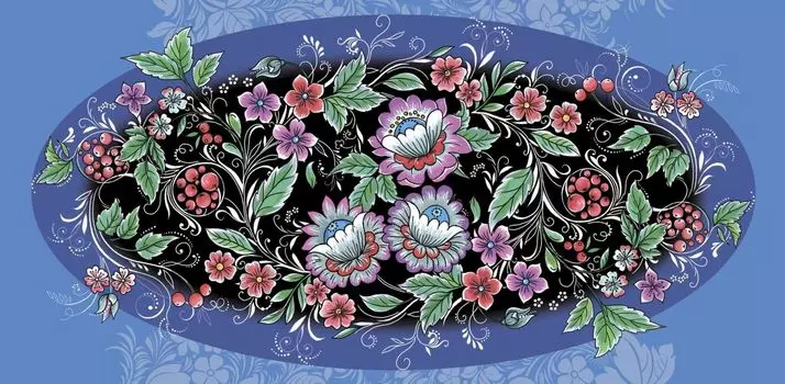 Открытка-конверт для денег "Вологодская хохлома": УФ-лак (Код цены Б)