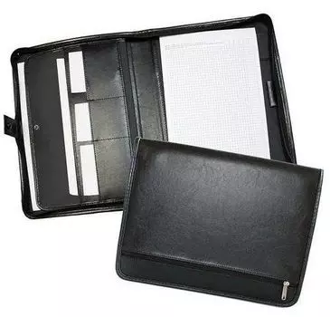 Папка деловая "Люкс №42", черная, с блокнотом