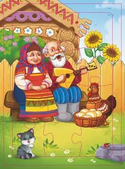 Пазл из полистирола "Курочка Ряба": 12 деталей