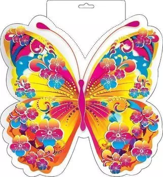 Плакат вырубной "Бабочка" красная