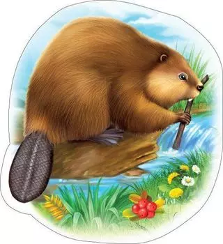 Плакат вырубной "Бобр"
