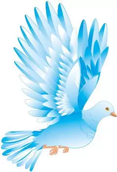 Плакат вырубной "Голубь (голубой)": 220х327