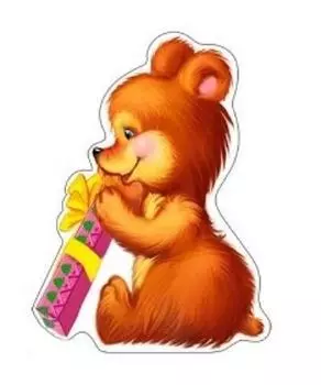 Плакат вырубной "Мишка новогодний"