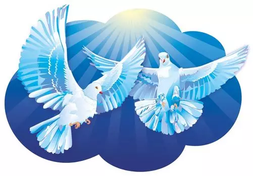 Плакат вырубной "Пара голубков": 294х419