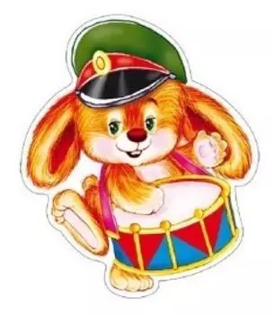 Плакат вырубной "Заяц-барабанщик"