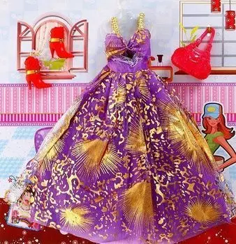 Платье с аксессуарами, для кукол ростом 28-30 см, микс