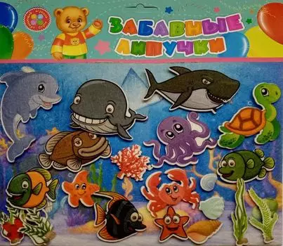 "Подводный мир": игра развивающая для детей старше 3-х лет из фетра (игровое поле, фигурки) + развивающие карточки со стихами и загадками "Рыбы"