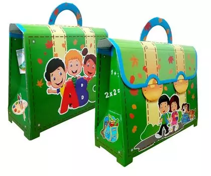 Портфель детский картонный (зеленый)