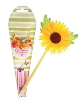 Ручка фигурная в конверте "С весенним праздником"