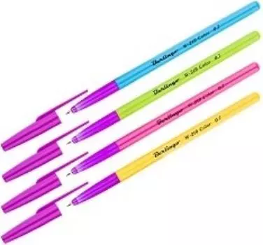 Ручка шариковая, синяя, 0,7 мм, микс