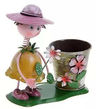 Садовая фигура с кашпо "Девочка"