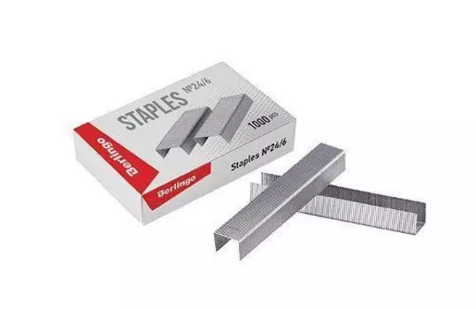 Скобы для степлера №24/6 "Berlingo", оцинкованные