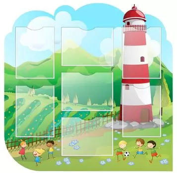 Стенд с 7 карманами А4: Размер: 1м*1м