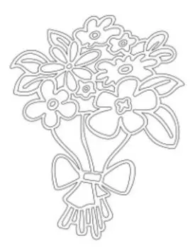 Трафарет для цветного песка "Букет цветов"