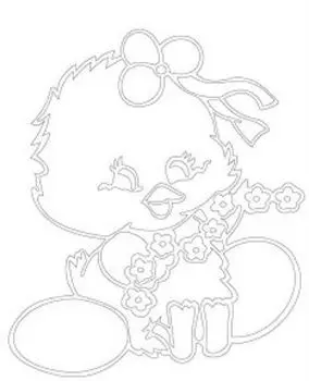 Трафарет для цветного песка "Цыпленок"