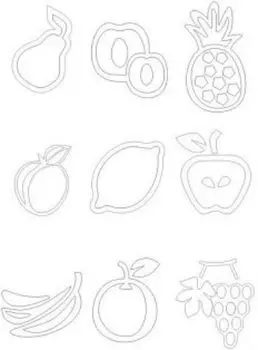 Трафарет для цветного песка "Фрукты"
