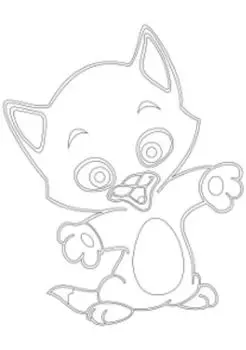 Трафарет для цветного песка "Котенок"