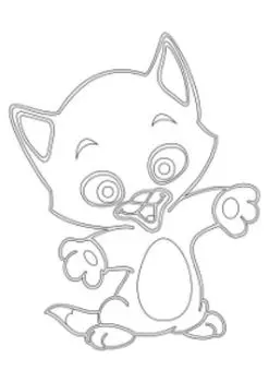 Трафарет для цветного песка "Котенок"