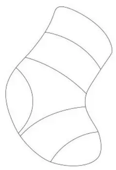 Трафарет для цветного песка "Носок"