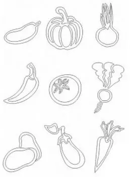 Трафарет для цветного песка "Овощи"