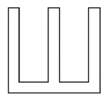 Трафарет для цветного песка. Русский алфавит "Ш"