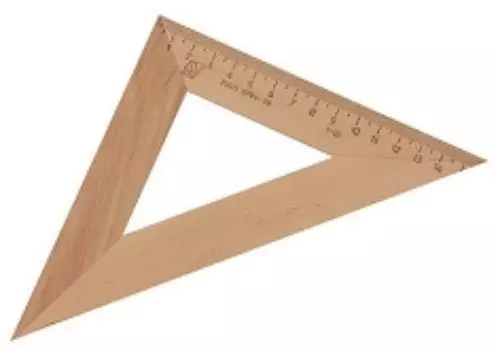 Треугольник деревянный, 45°, 16 см.