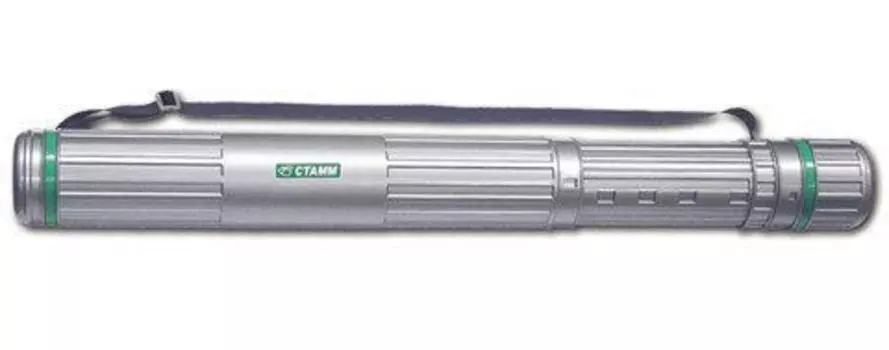 Тубус для чертежей телескопический "Стамм", серый на ремне