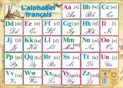 Учебный плакат "Французский алфавит": Формат А2