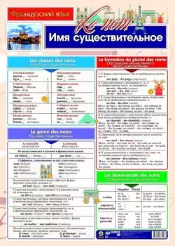 Учебный плакат. Французский язык. Имя существительное: Формат А2