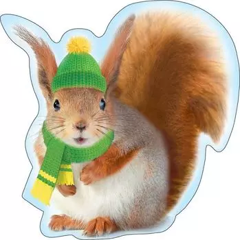 Украшение на скотче "Белочка в шапочке"