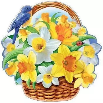 Украшение на скотче "Букет в корзине"