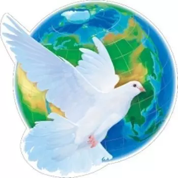 Украшение на скотче "Планета с голубем"