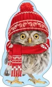 Украшение на скотче "Сова в шапочке"