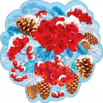 Украшение на скотче "Зимний букет 3"