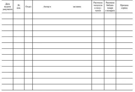 Вкладыш в формуляр читателя школьной библиотеки (упаковка 100 шт.)