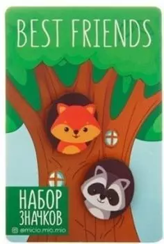 Значок на подложке "Best friends"