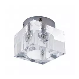 160204-G9 Светильник CUBO CR ХРОМ/ПРОЗРАЧНЫЙ (в комплекте)