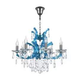 698085 (MD00072-8) Люстра CHAMPA BLU 8х60W E14 ГОЛУБОЙ (в комплекте)